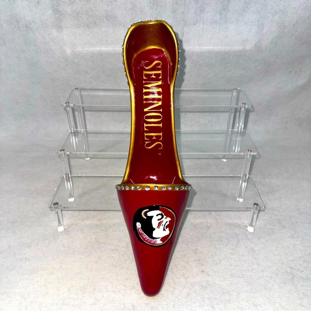 EUC Florida State University FSU High Heel Shoe Pump Wine Bottle Holder Seminole
